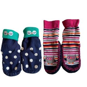 12-24 3-12 month 2 pack slipper socks owl colorful baby children toddler